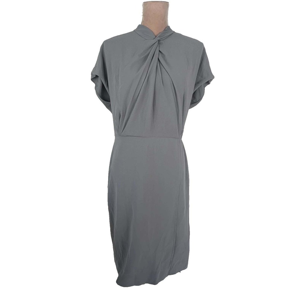 MM LaFleur 8 Adelaide Dress Gray Minimalist Office Business Travel Sheath Modest - Picture 3 of 13
